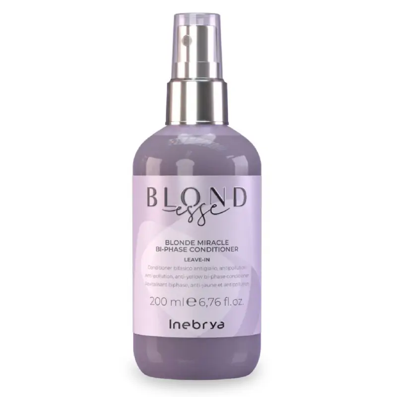 Nenuplaunamas purškiamas dvifazis kondicionierius šviesiems plaukams Inebrya Blondesse Miracle Bi-Phase Conditioner Anti Pollution , 200 ml - Image 2