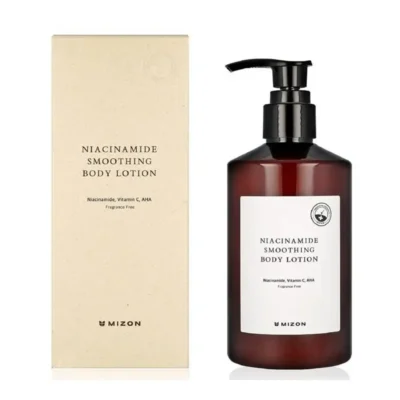 Kūno losjonas Mizon Niacinamide Smoothing Body Lotion , su niacinamidu, vitaminu C ir AHA grupės rūgštimis, 300 ml